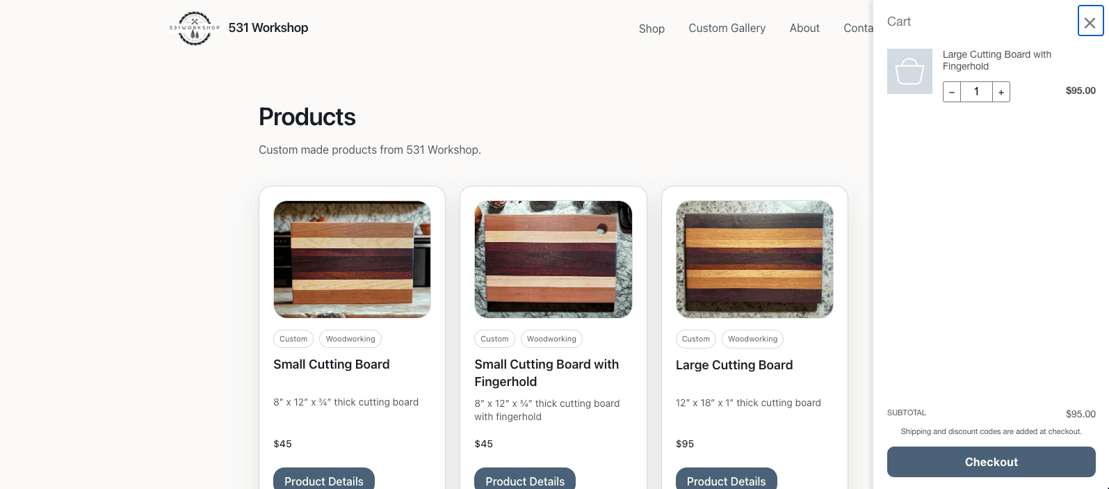 531 Workshop — product page