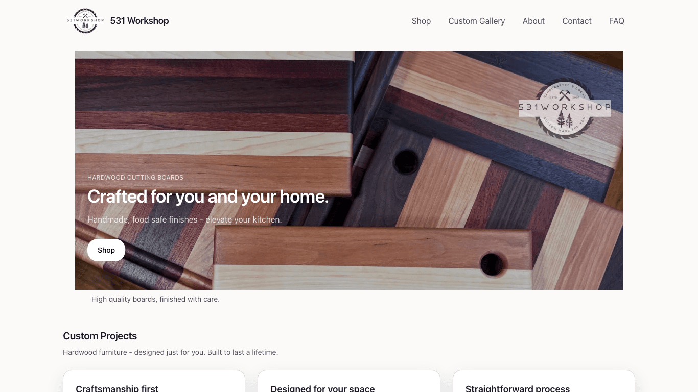 531 Workshop — new homepage